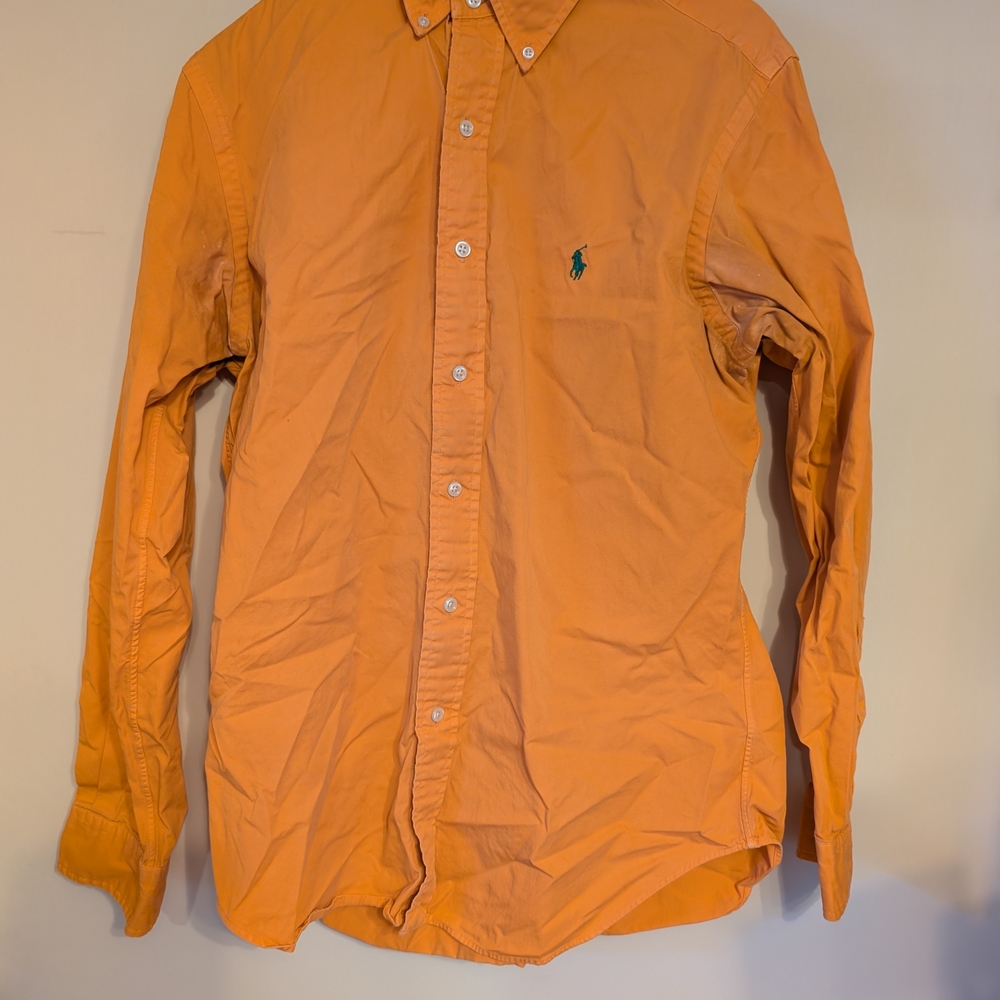 Polo by Ralph Lauren Men's Orange Button Down Shirt